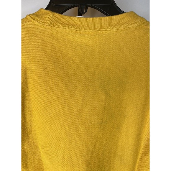 Champion Reverse Weave Sweatshirt Crew Mens S Yellow Gold Embroidered Blue Logo - Picture 7 of 16